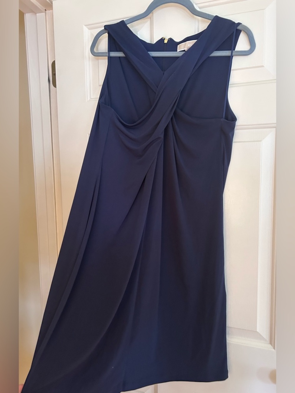 NWOT Michael Kors Navy Sleeveless Twist-Front Midi Dress XL